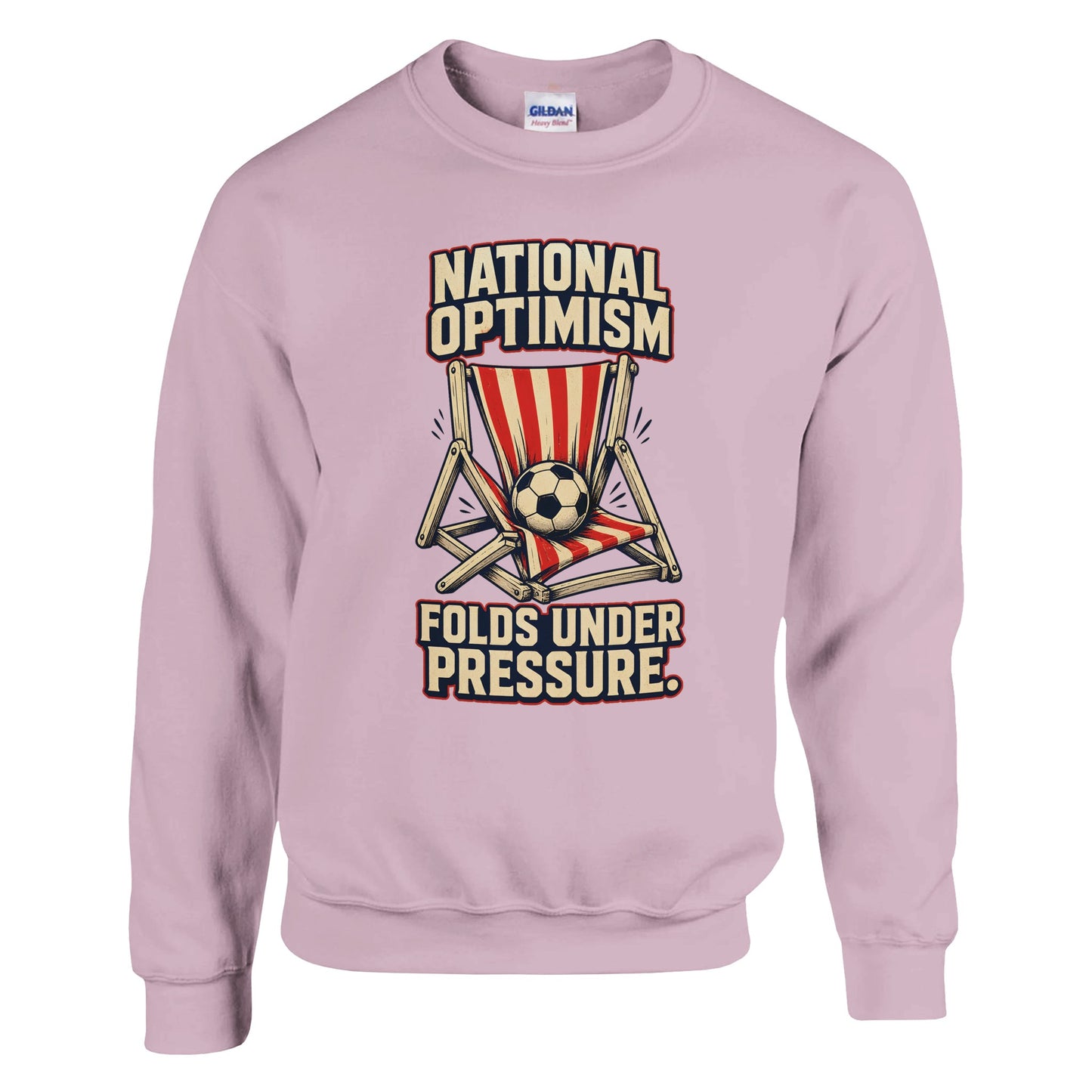 National Optimism Folds Under Pressure Football Sweatshirt — product view 9
