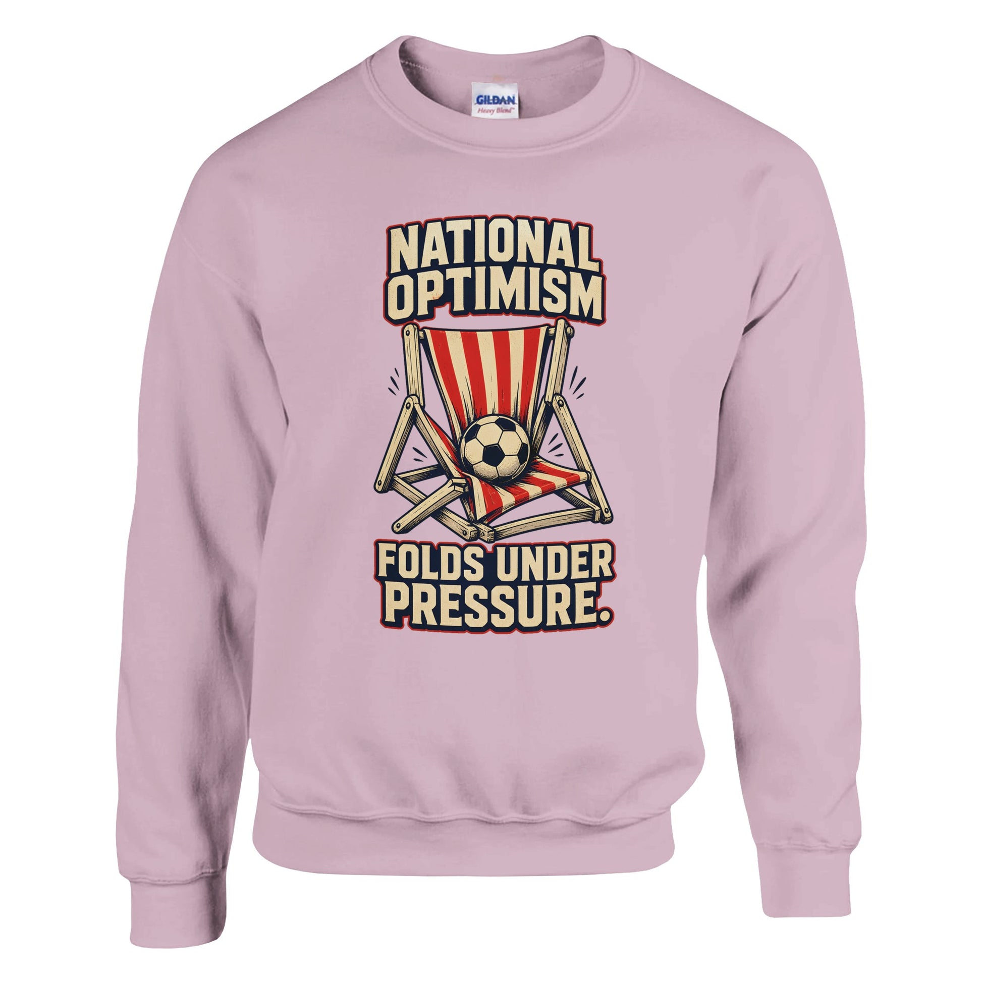 National Optimism Folds Under Pressure Football Sweatshirt — product view 9