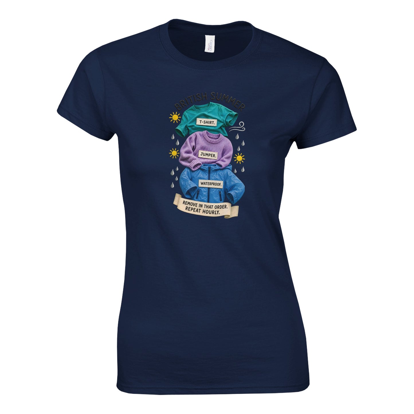 British Summer: Repeat Layers Hourly Women's T-shirt — product view 10