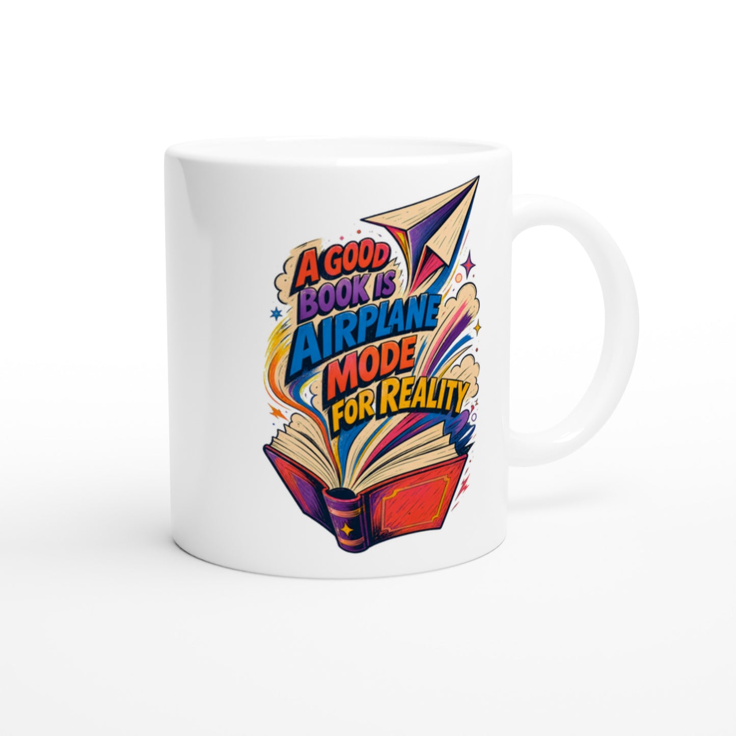 A Good Book Is Airplane Mode for Reality Mug — product view 2