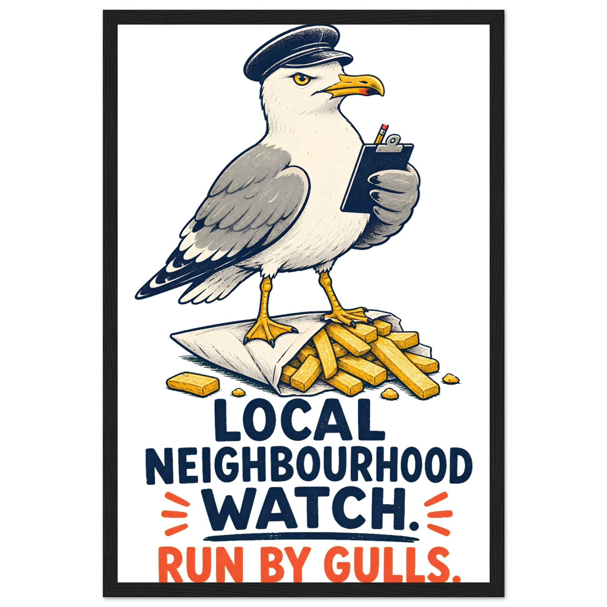 Local Neighbourhood Watch: Run by Gulls Framed Wall Art — product view 6