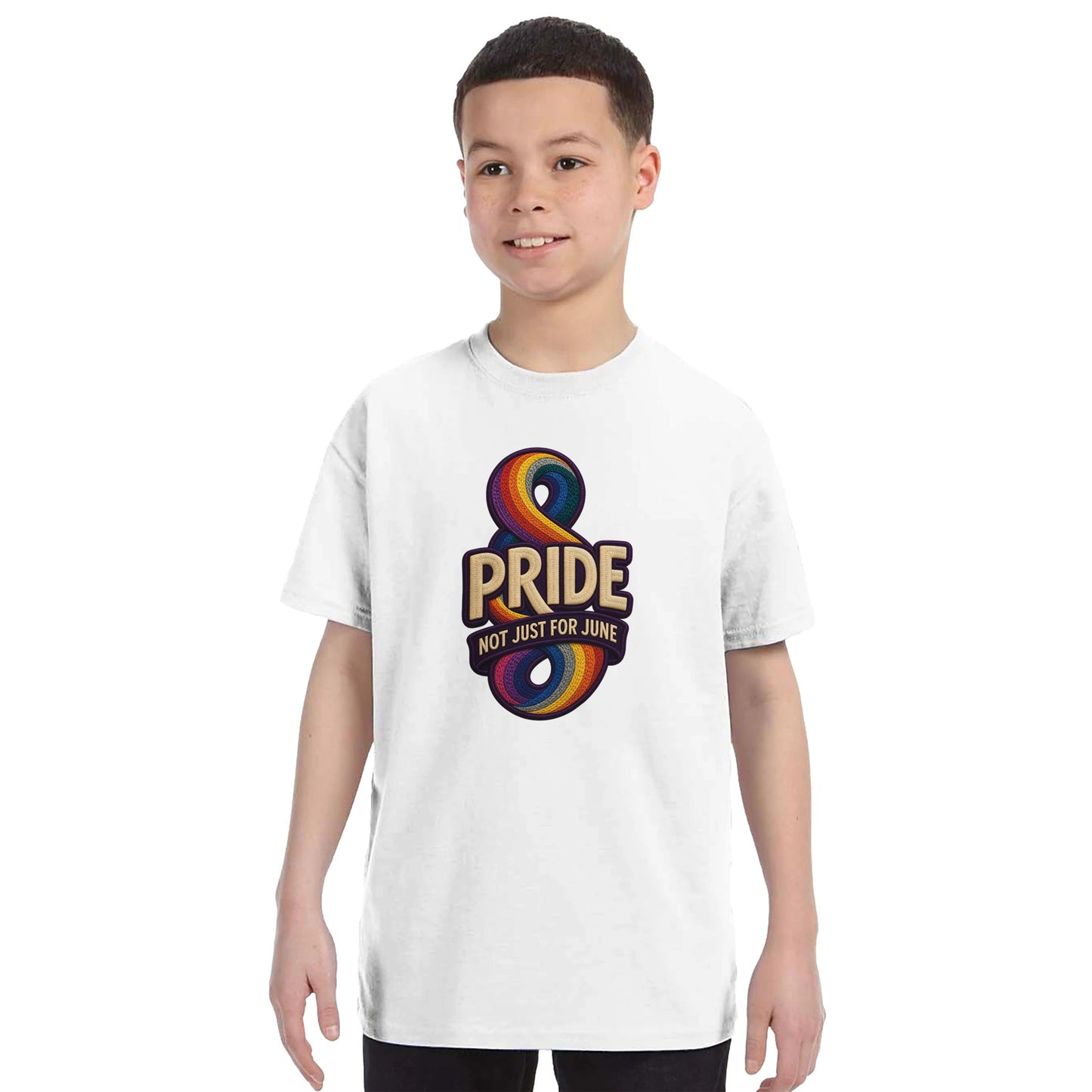 Pride: Not Just for June Kids' T-shirt — product view 16