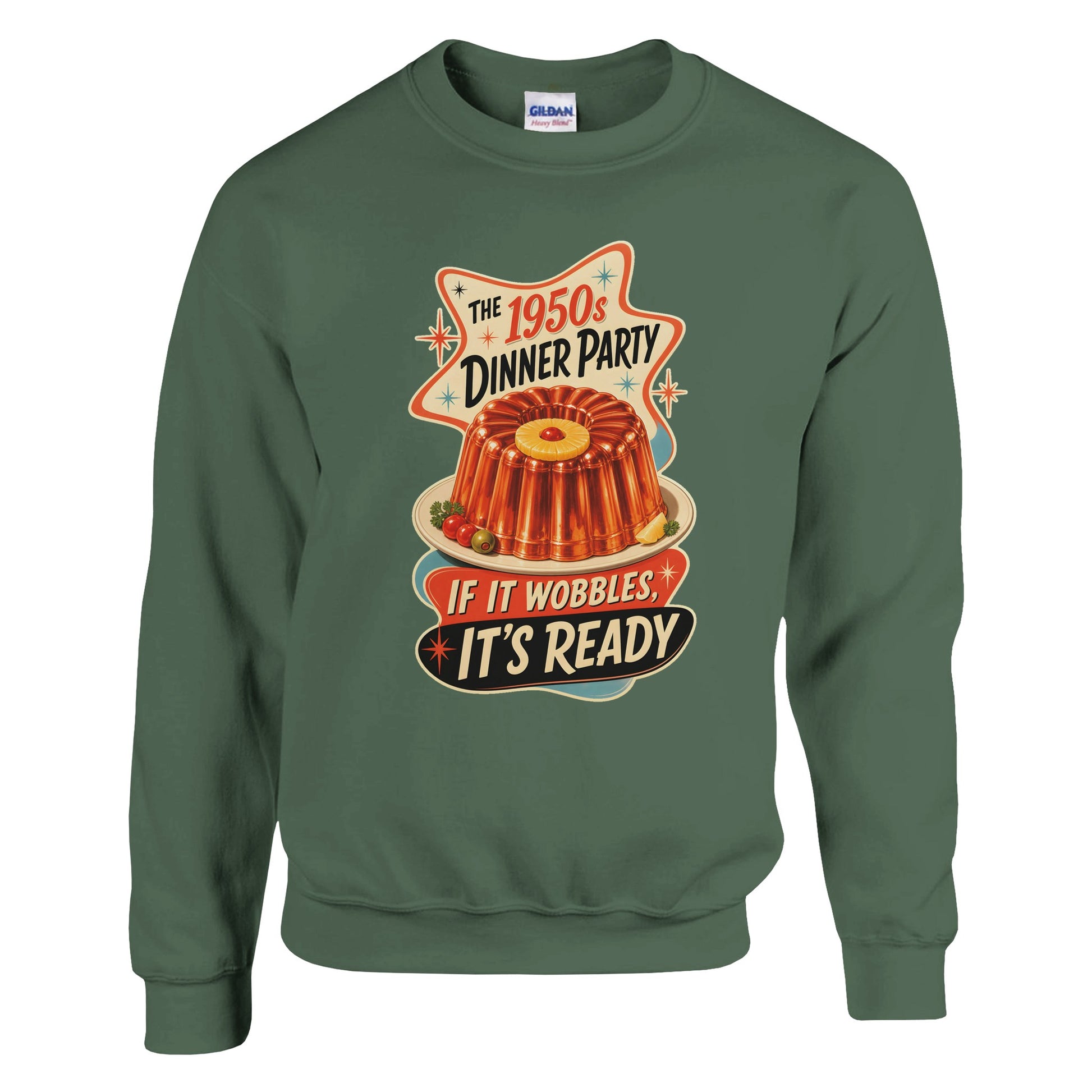 The 1950s Dinner Party — If It Wobbles, It's Ready Sweatshirt — product view 17