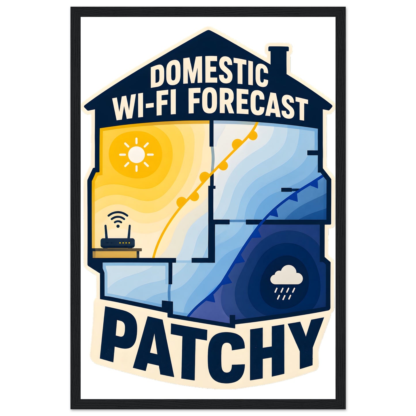 Domestic Wi-Fi Forecast Patchy Framed Wall Art — product view 6