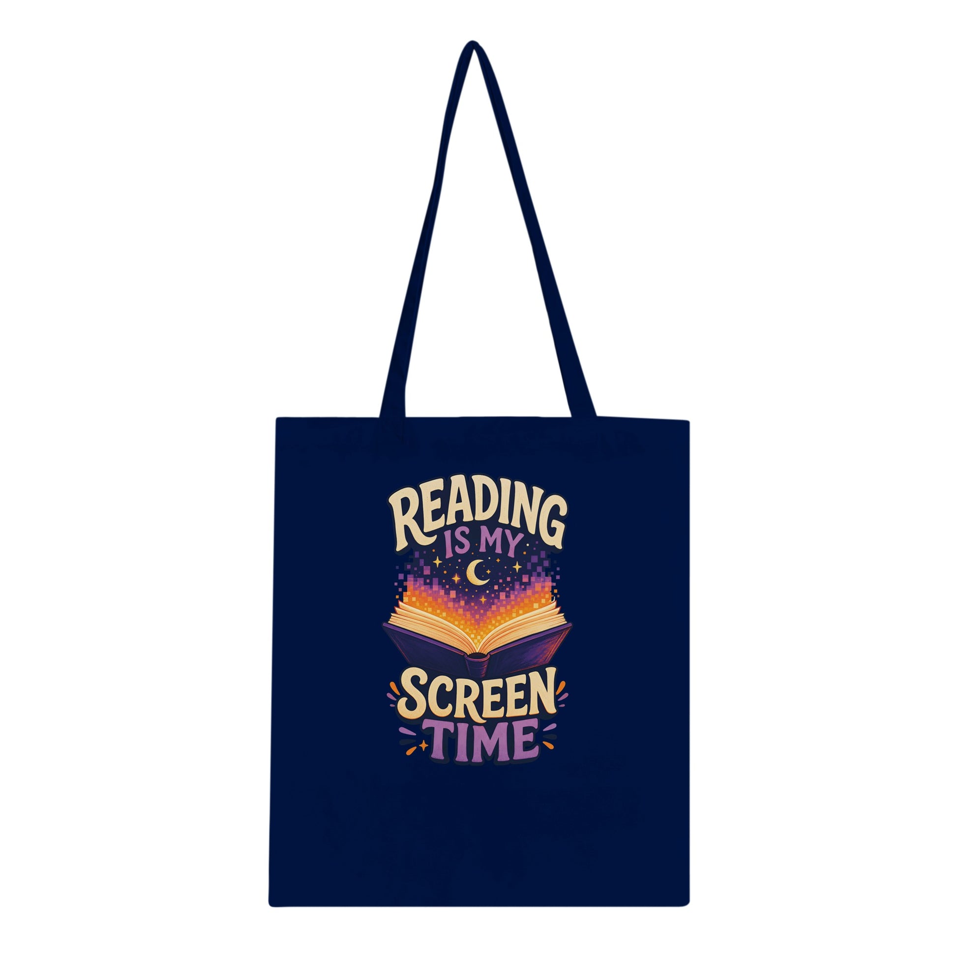 Reading Is My Screen Time Book Graphic Tote Bag — product view 3