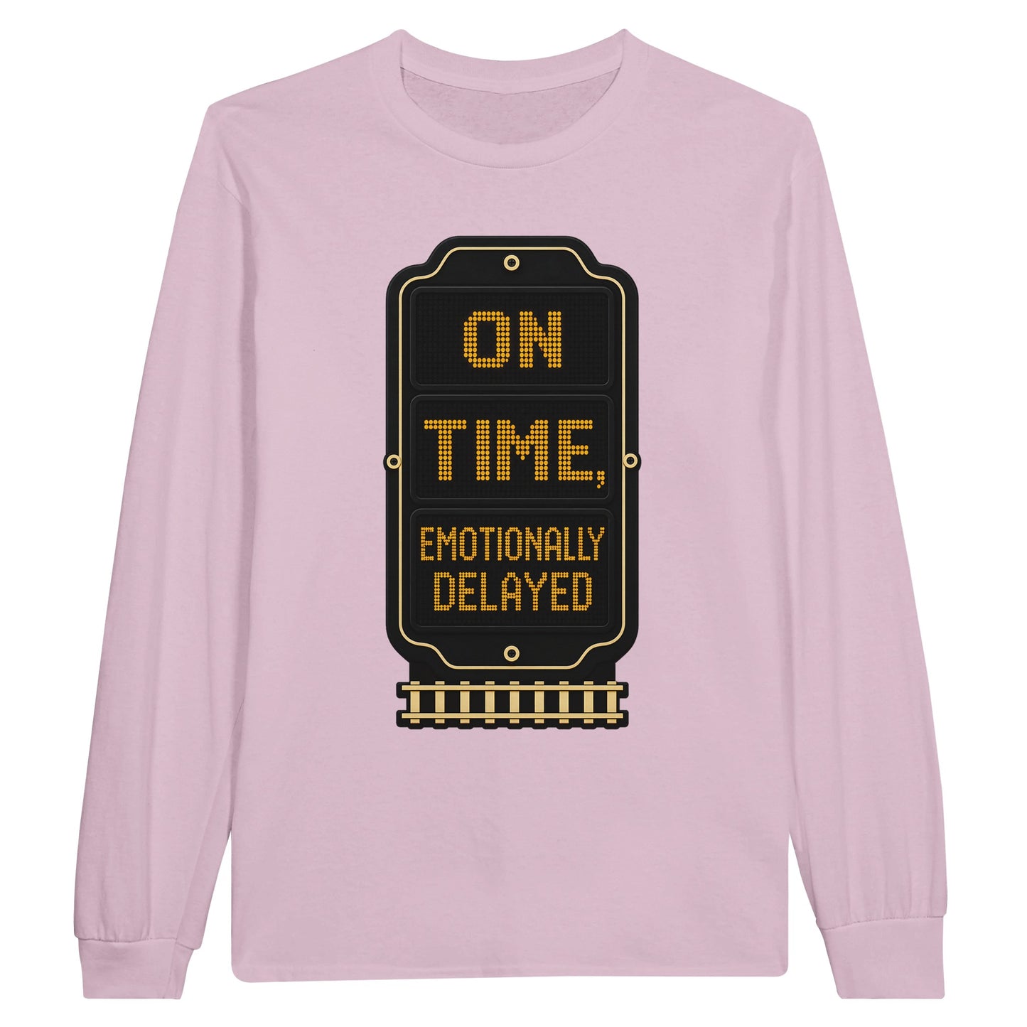 On Time, Emotionally Delayed Rail Graphic Long-Sleeve T-shirt — product view 6