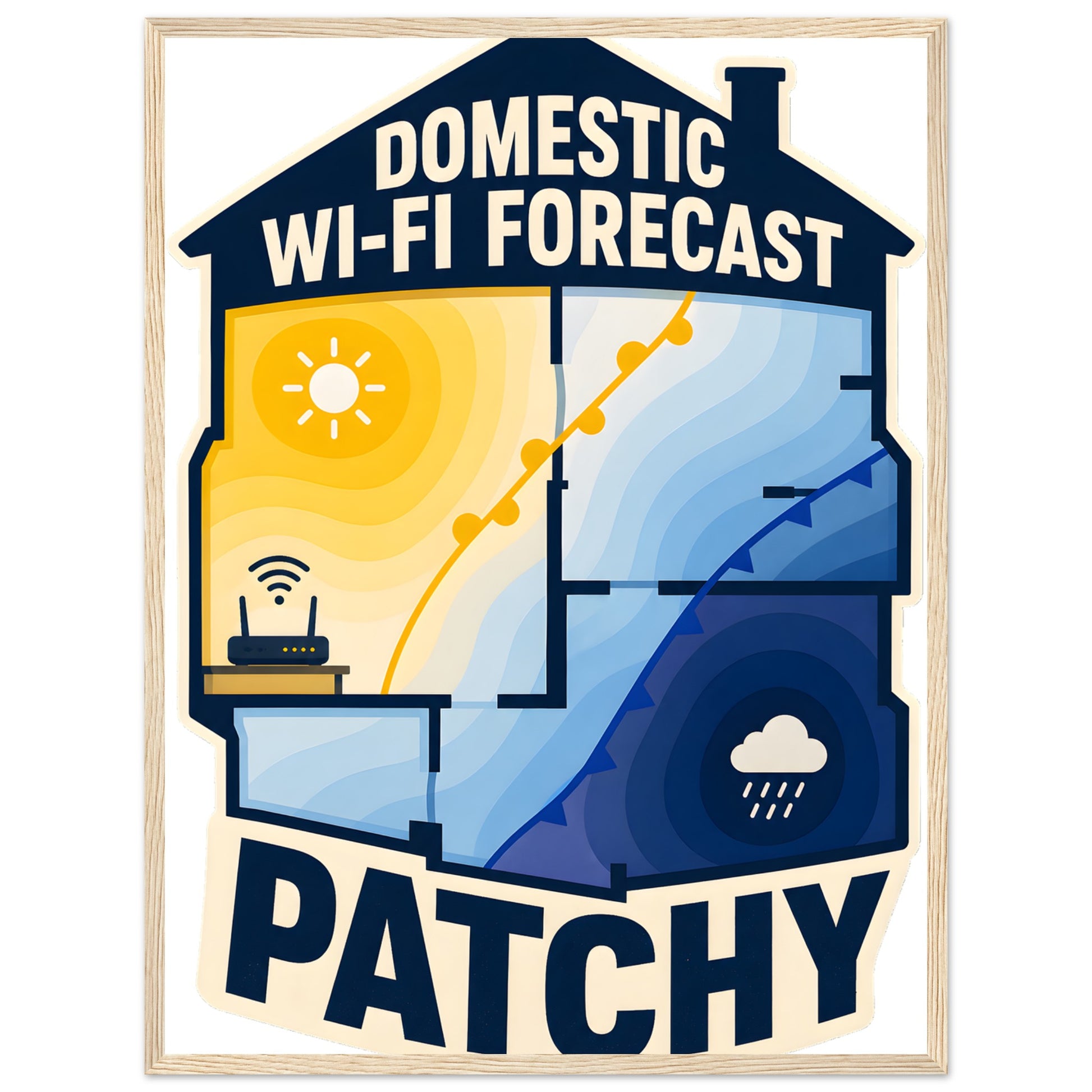 Domestic Wi-Fi Forecast Patchy Framed Wall Art — product view 9