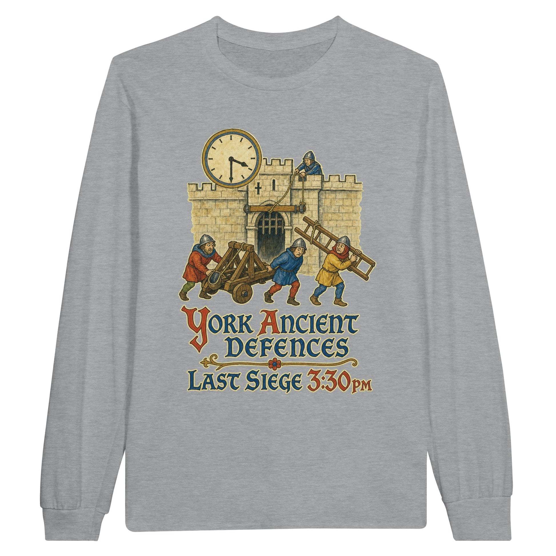 York Ancient Defences – Last Siege 3:30pm Long-Sleeve T-shirt — product view 6
