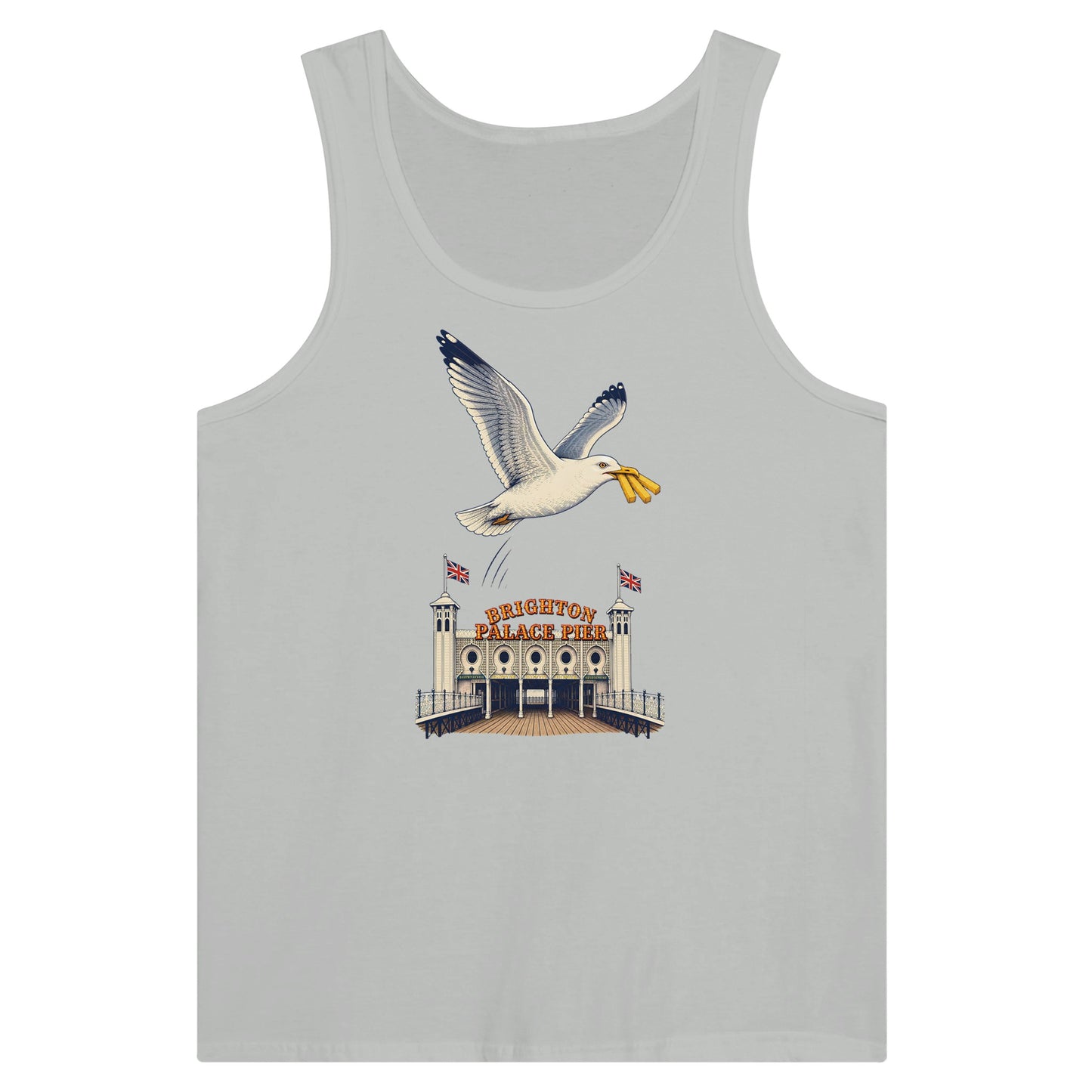 Brighton Palace Pier Chip Heist Premium Unisex Tank Top — product view 5