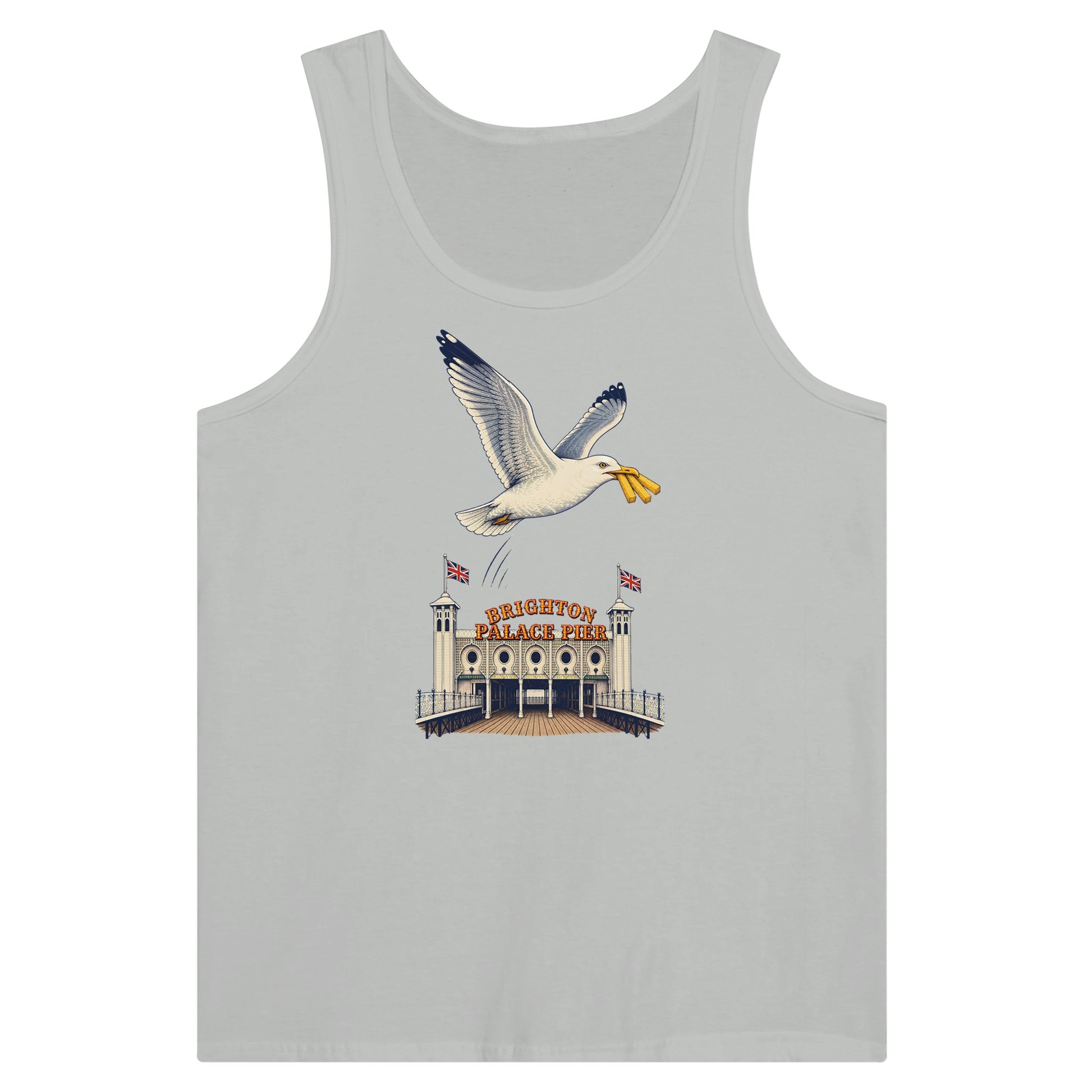 Brighton Palace Pier Chip Heist Premium Unisex Tank Top — product view 5