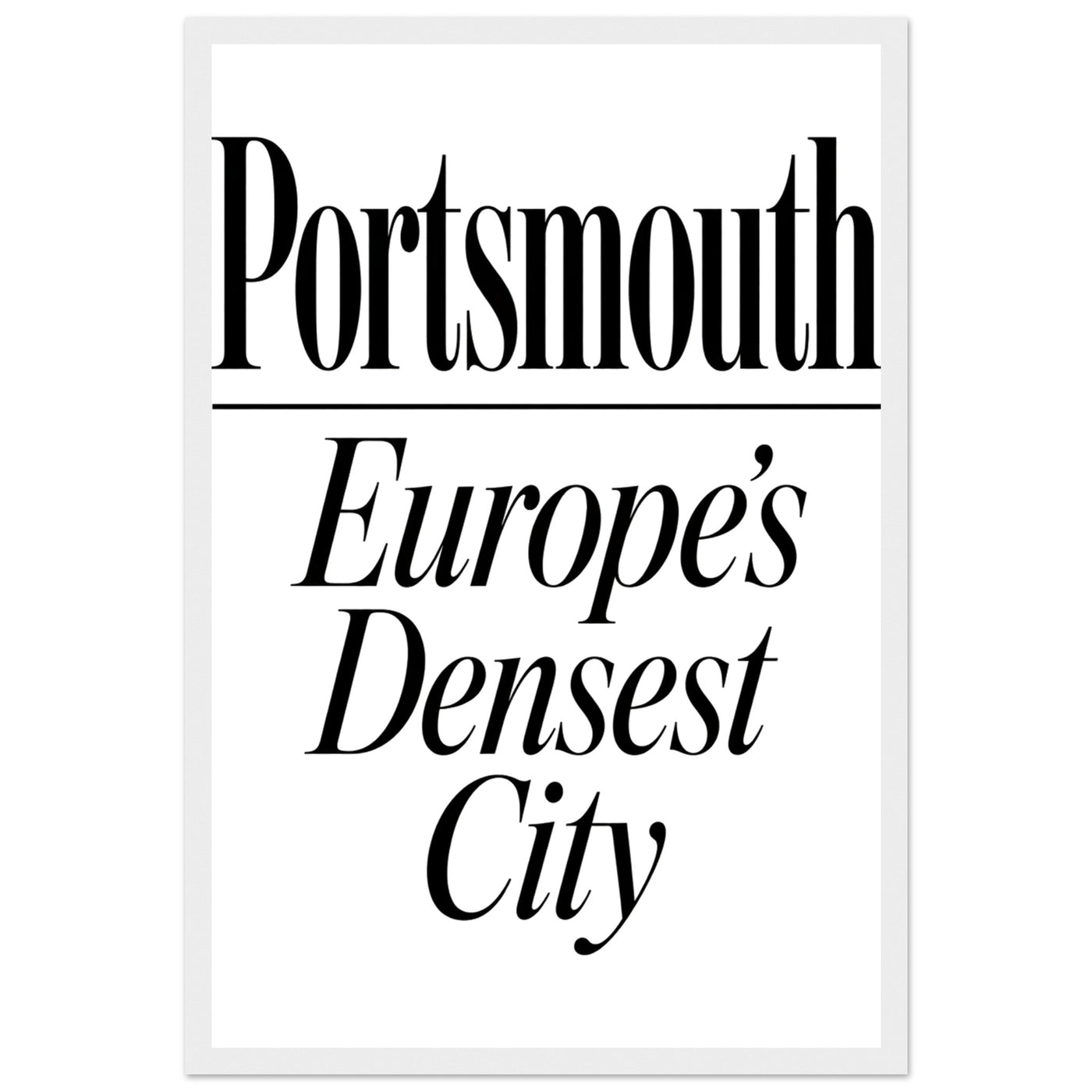 Portsmouth — Europe's Densest City Framed Wall Art