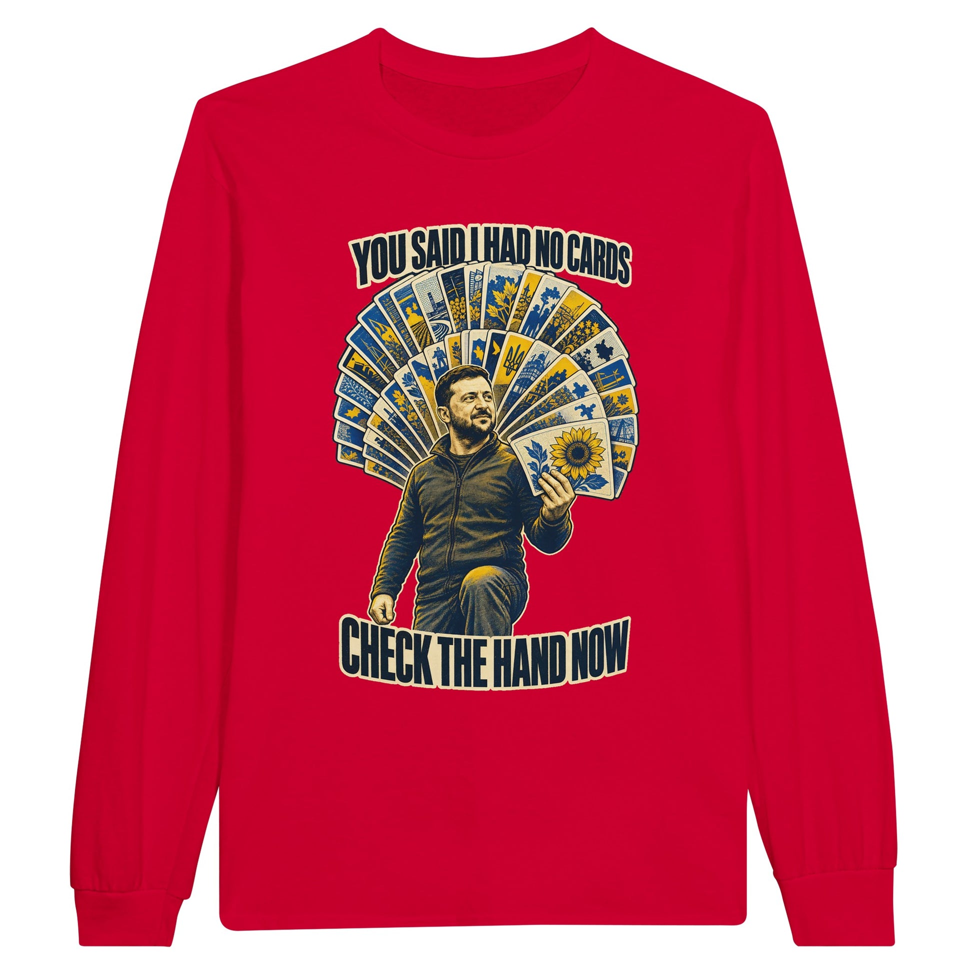 You Said I Had No Cards – Zelenskyy Satire Long-Sleeve T-shirt — product view 9