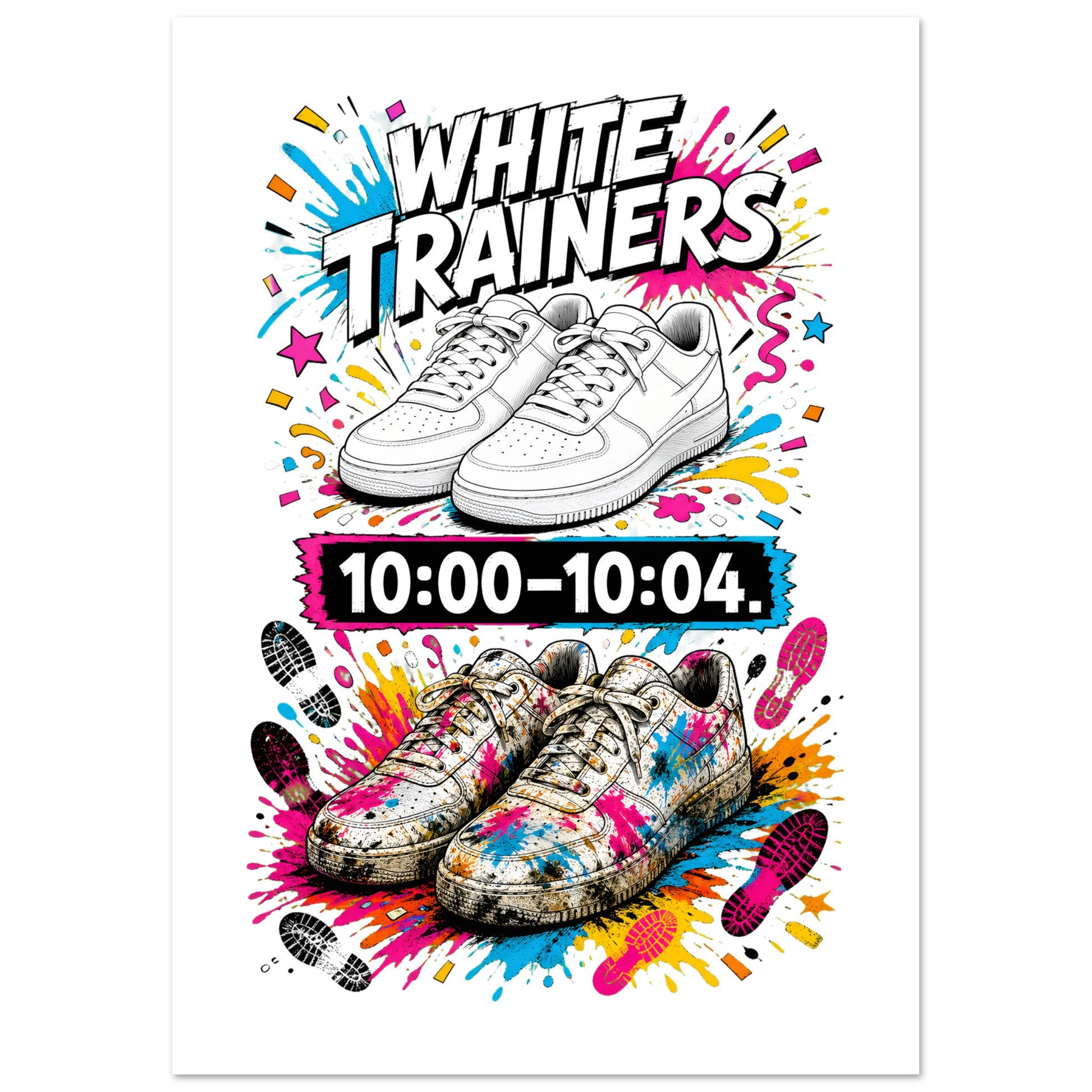 White Trainers: 10:00–10:04 Poster — product view 1
