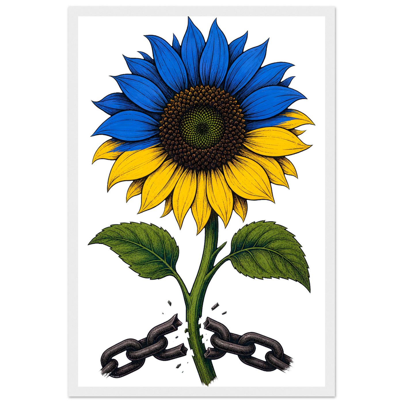 Ukraine Freedom Sunflower Framed Wall Art