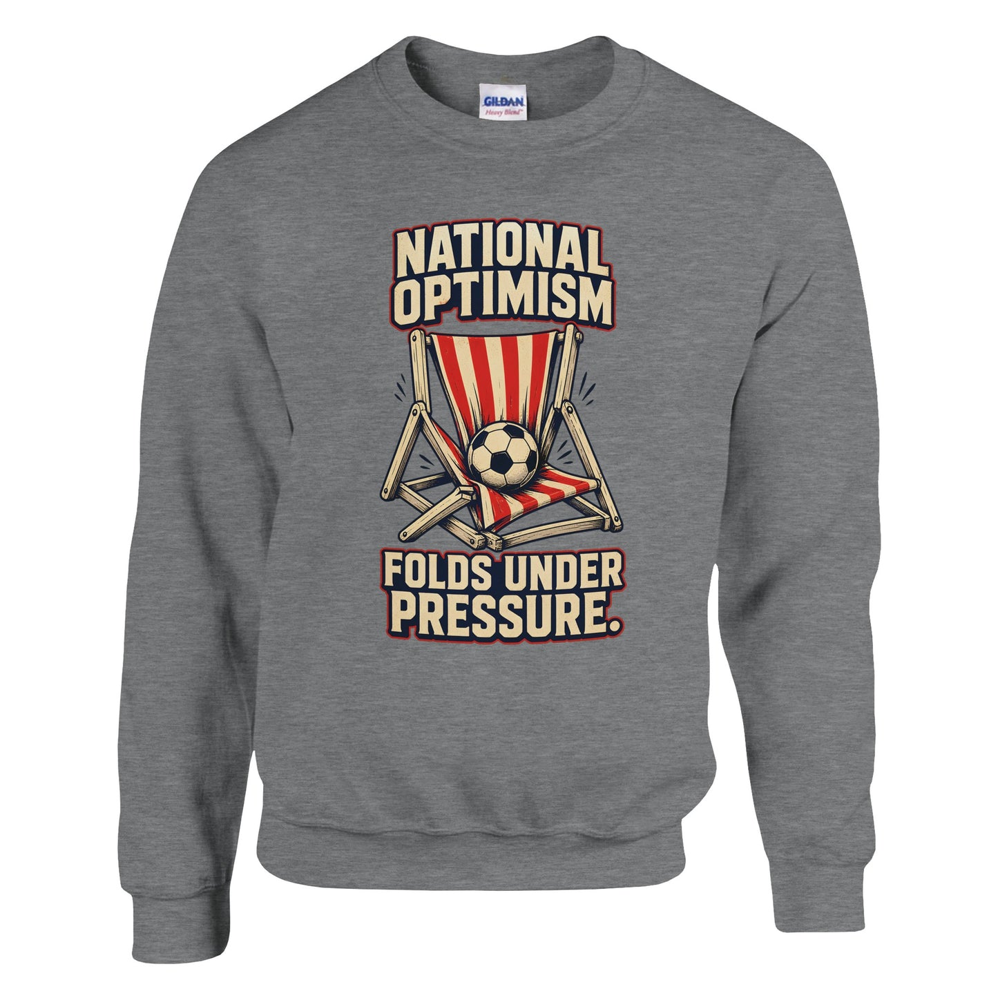 National Optimism Folds Under Pressure Football Sweatshirt — product view 16