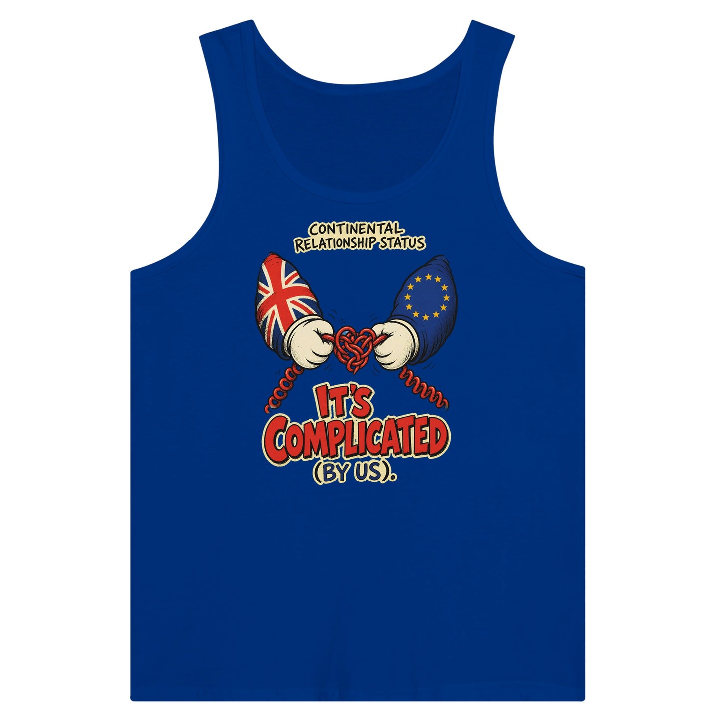 It's Complicated (By Us) UK–EU 1990s Cartoon Premium Unisex Tank Top — product view 3
