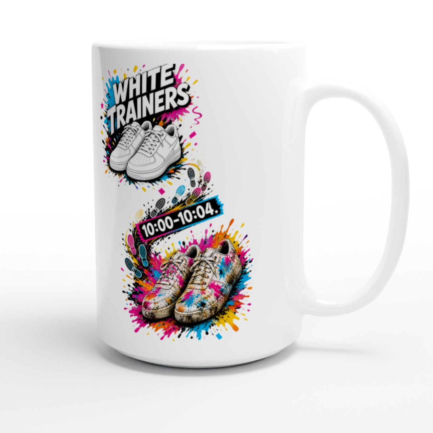 White Trainers: 10:00–10:04 Large Mug — product view 3