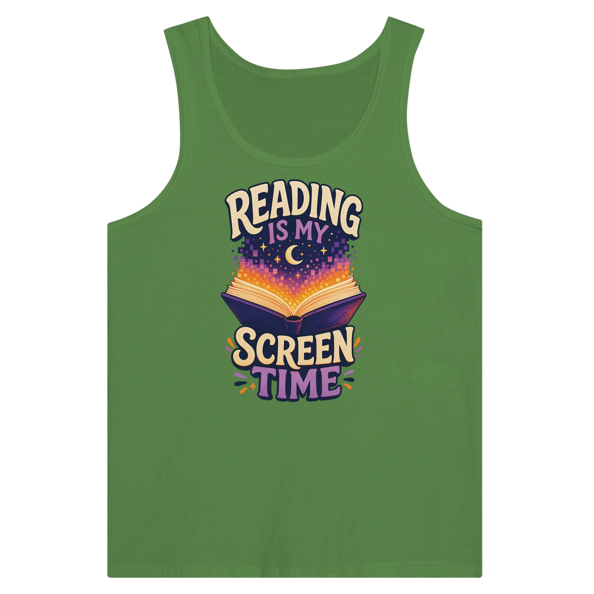 Reading Is My Screen Time Book Graphic Premium Unisex Tank Top — product view 13
