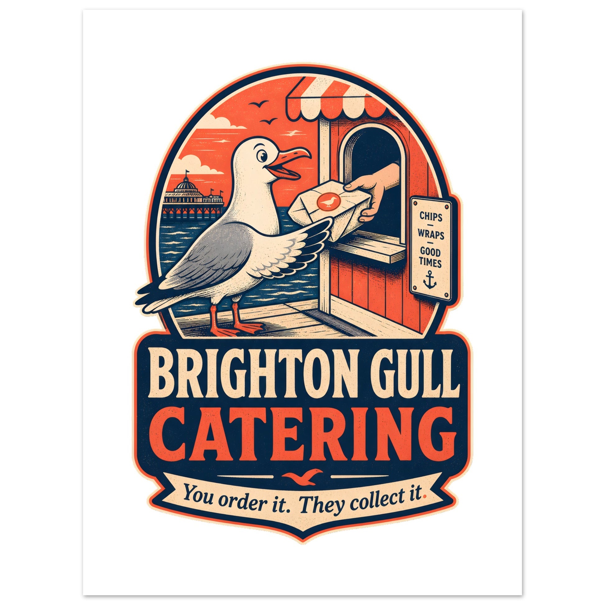 Brighton Gull Catering — Illustrated Poster — product view 5