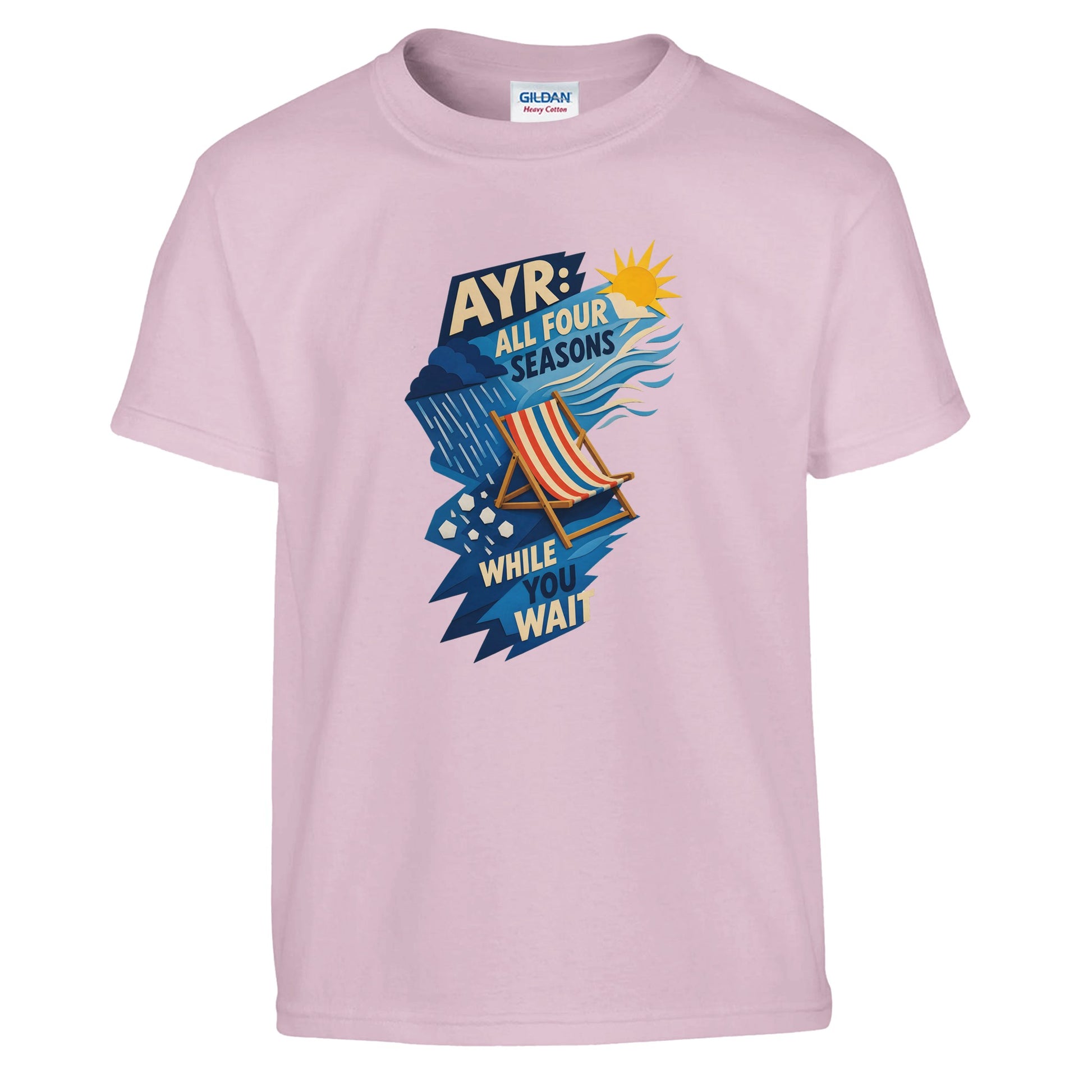Ayr: All Four Seasons While You Wait Kids' T-shirt — product view 9