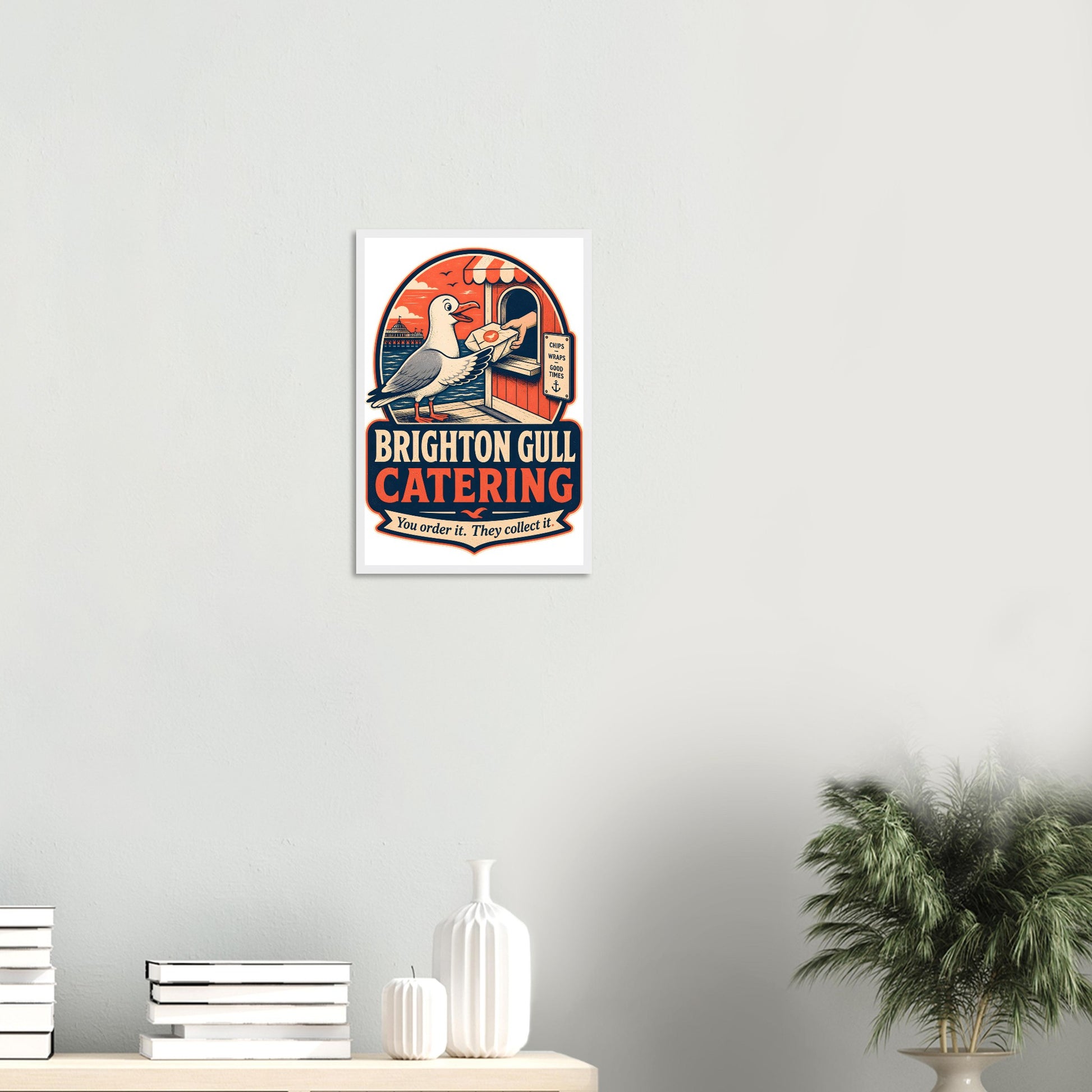 Brighton Gull Catering — Illustrated Framed Wall Art — product view 11