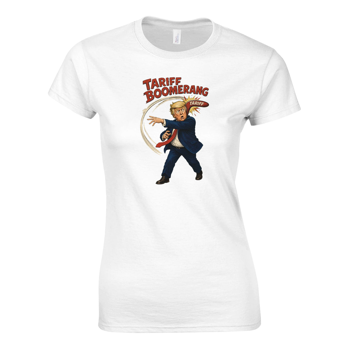 Tariff Boomerang – Trump Political Satire Women's T-shirt
