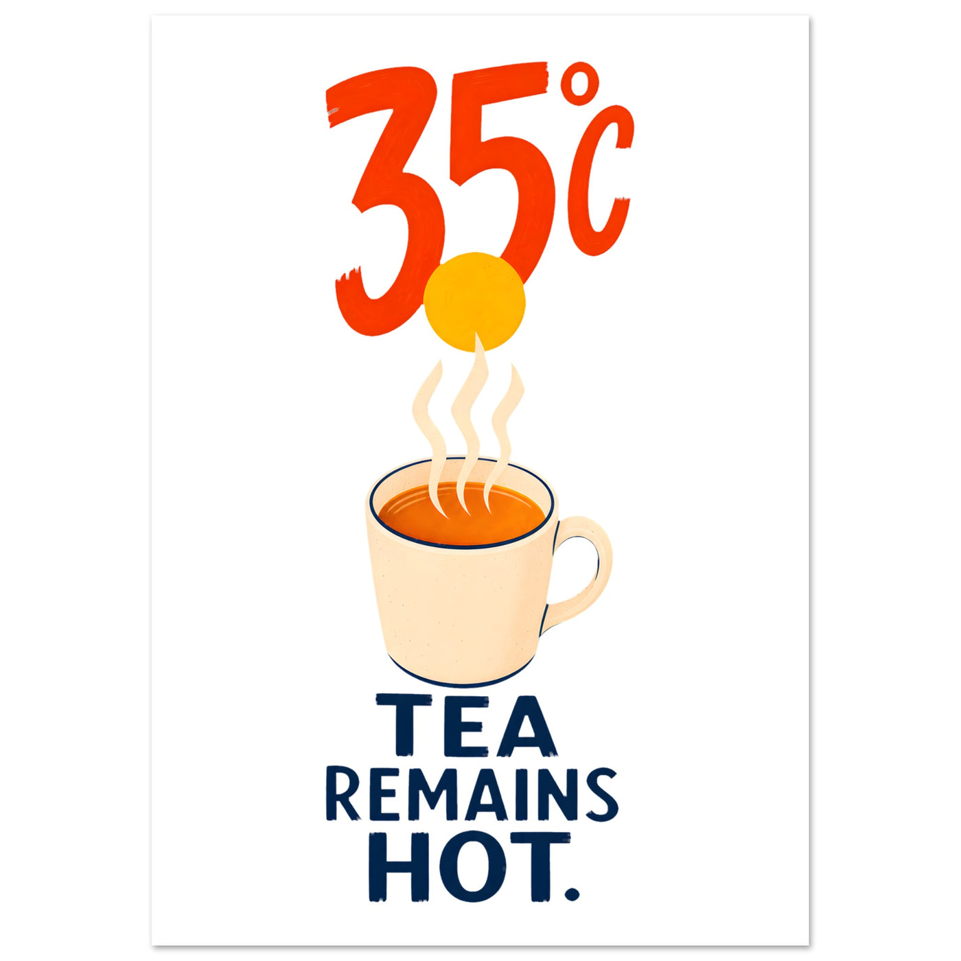 35°C — Tea Remains Hot Poster