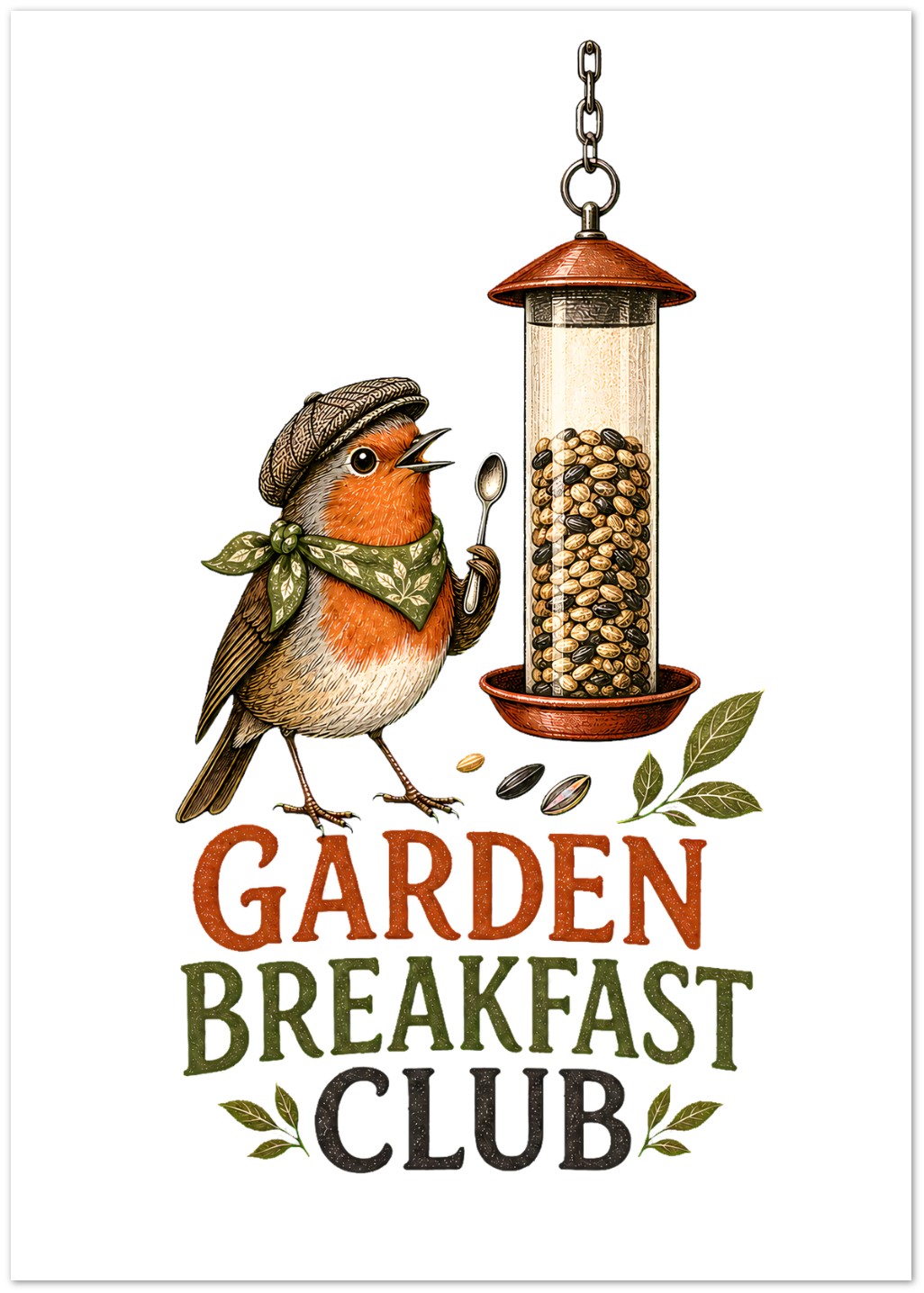 Garden Breakfast Club Robin Graphic Greeting Card Pack