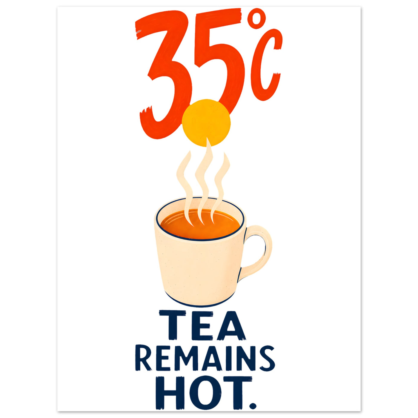 35°C — Tea Remains Hot Aluminium Print