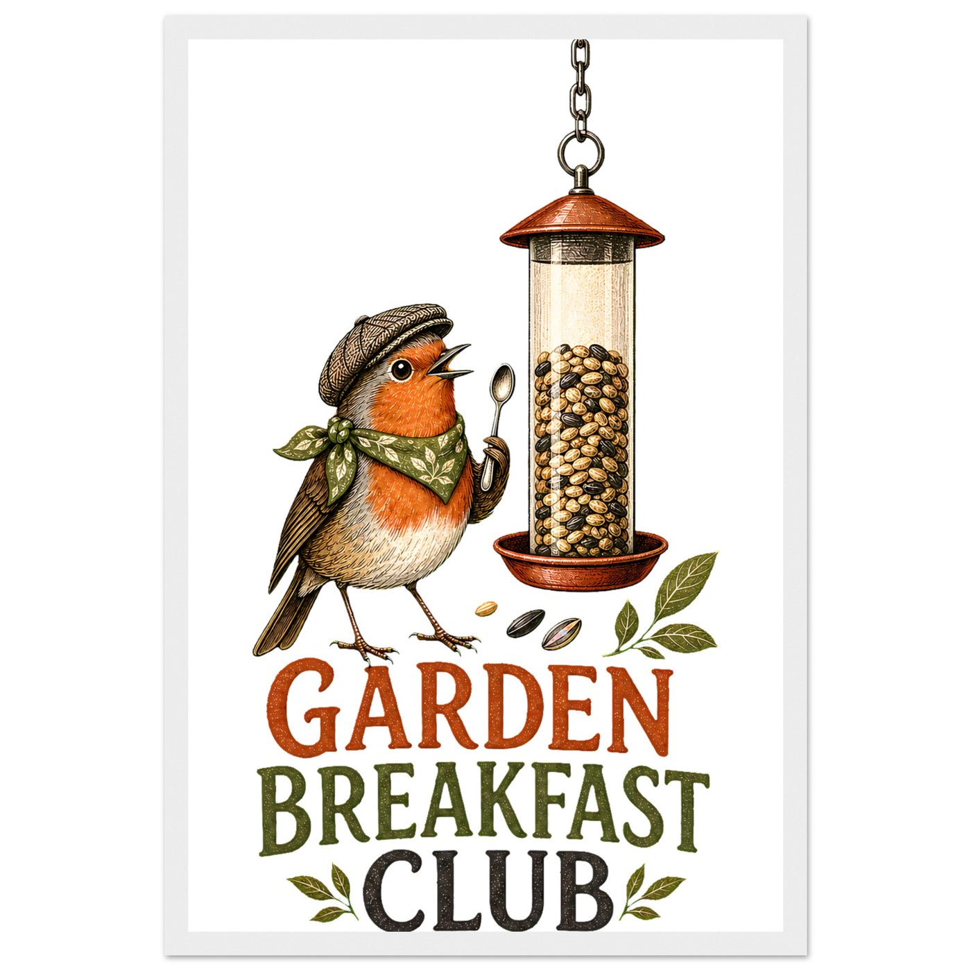 Garden Breakfast Club Robin Graphic Framed Wall Art