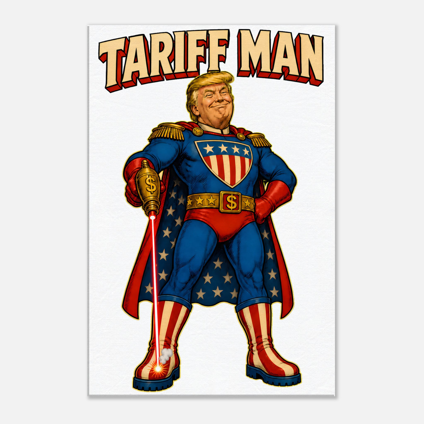 Tariff Man – Self-Shot Satire Canvas